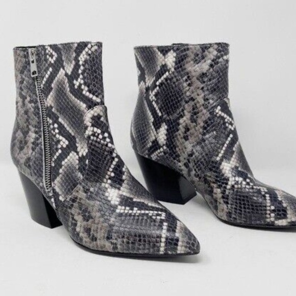 All saints faux snakeskin boots with pointed toe - Picture 1 of 9